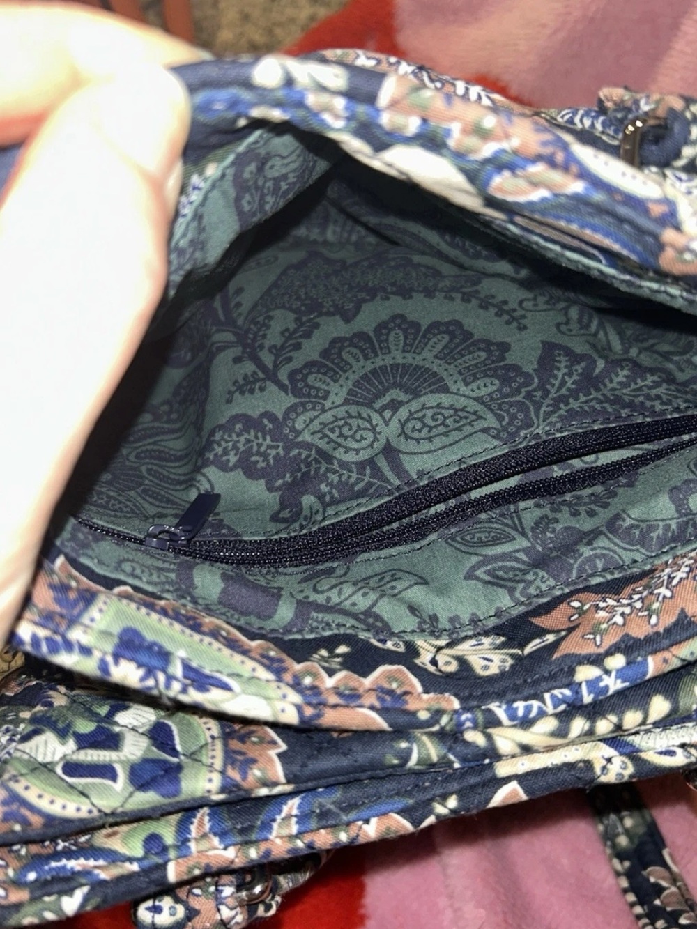 Retired Vera Bradley Quilted Java Navy Camo purse - small zip closure Women's - Picture 2 of 7